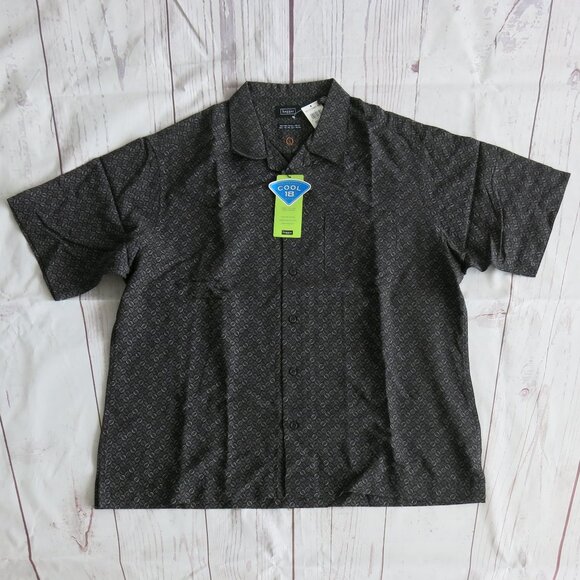 Haggar Performance Cool 18 Wear Button Down Short Sleeve Casual Shirt - Sz Large - Picture 1 of 4